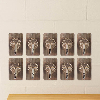 Plastic Adhesive Sticky Waterproof and Oil Proof, Wall Hook (5.5×3.5 Cm & 10 Pc) - Gadgetspiremart