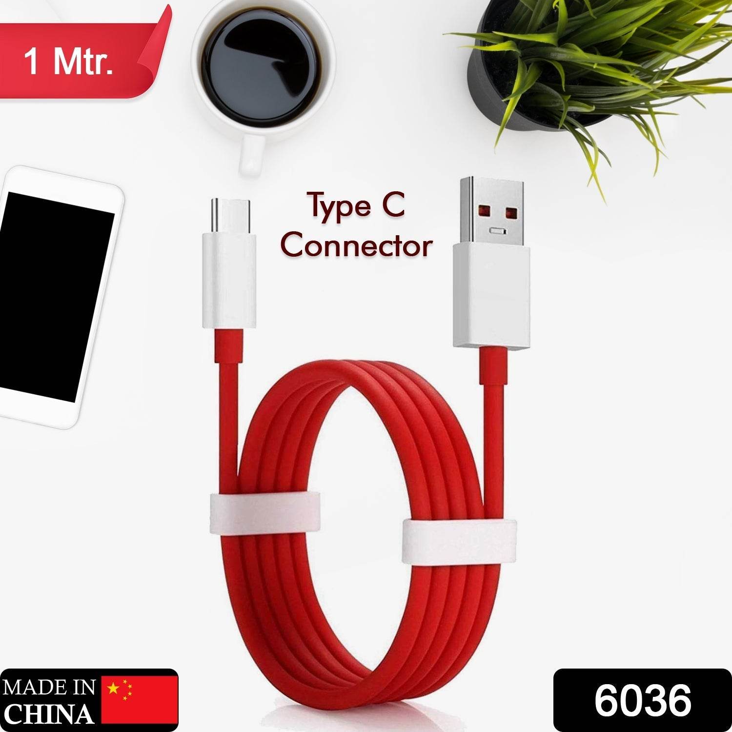 Unique Type C Dash Charging USB Cable for Fast Charging & Data Transfer (Red, 1 Meter) - Gadgetspiremart