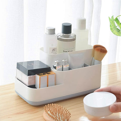 Plastic Multipurpose 5 Compartment Bathroom Desk Organizer Holder (1 Pc) - Gadgetspiremart