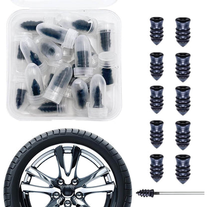 Tire Repair Rubber Nail Car Tire Repair Nails Tire Repair Rubber Screws, Black (10 Pcs Set) - Gadgetspiremart