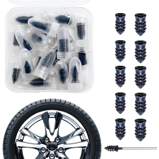 Tire Repair Rubber Nail Car Tire Repair Nails Tire Repair Rubber Screws, Black (10 Pcs Set) - Gadgetspiremart