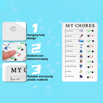 Portable My Chores Home Note Board Management Planning Memo Boards Reminding Time. (Size :- 20x12Cm)