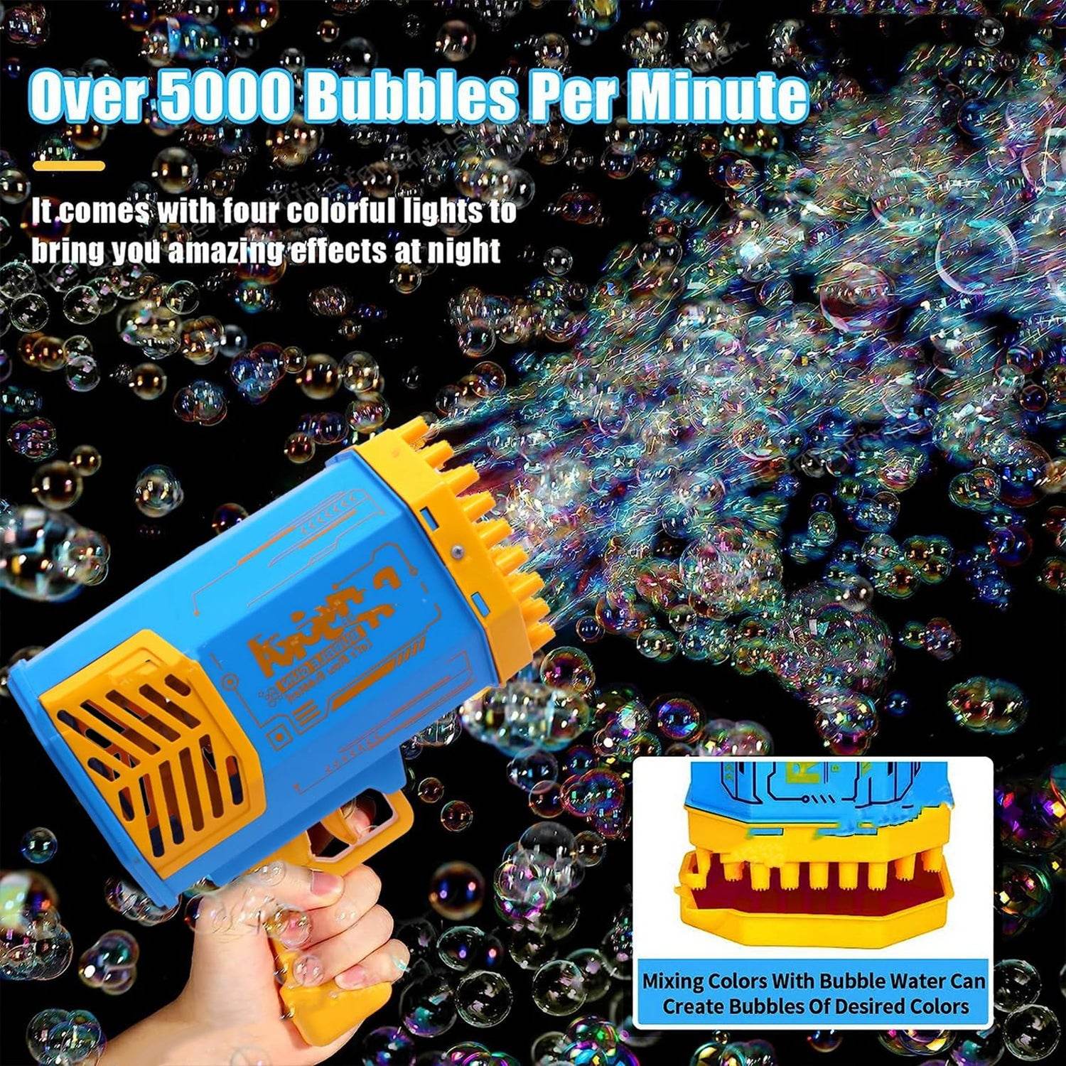69 Holes Big Rechargeable Powerful Machine Bubble Gun Toys for Kids Adults, Bubble Makers, Big Rocket Boom Bubble Blower Best Gifts - Gadgetspiremart