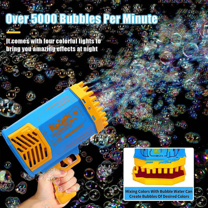 69 Holes Big Rechargeable Powerful Machine Bubble Gun Toys for Kids Adults, Bubble Makers, Big Rocket Boom Bubble Blower Best Gifts - Gadgetspiremart