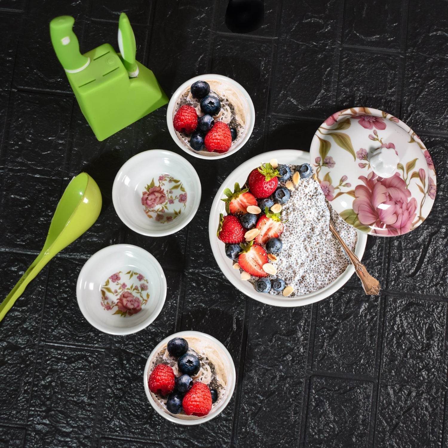 5 Pc Pudding Set used as a cutlery set for serving food purposes and sweet dishes and all in all kinds of household and official places etc. - Gadgetspiremart