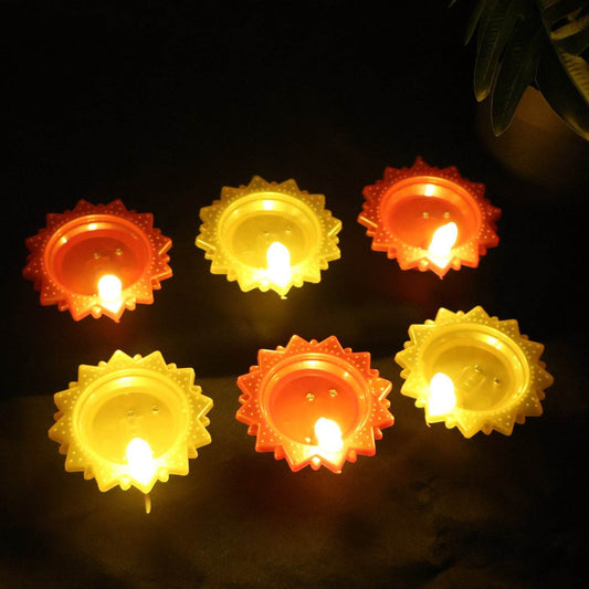 Water Sensor LED Diya Set (6 Pc) - Gadgetspiremart