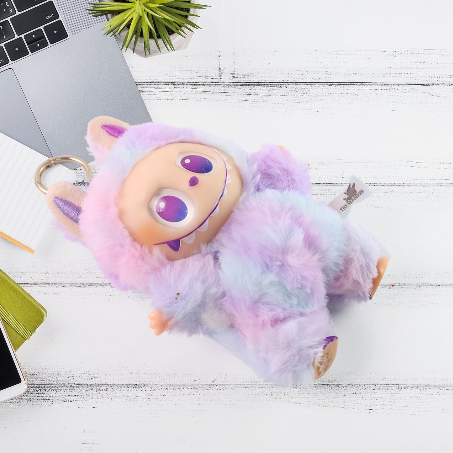 Light Purple Plush Toy Cartoon Keychain with Hook Colorful Light Purple Have a Seat Vinyl Plush Blind Box (1 Pc)