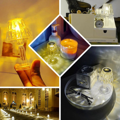 Big Acrylic LED Desk Lamps Table Lamp Portable Crystal, Diwali (1 Pc / Big)
