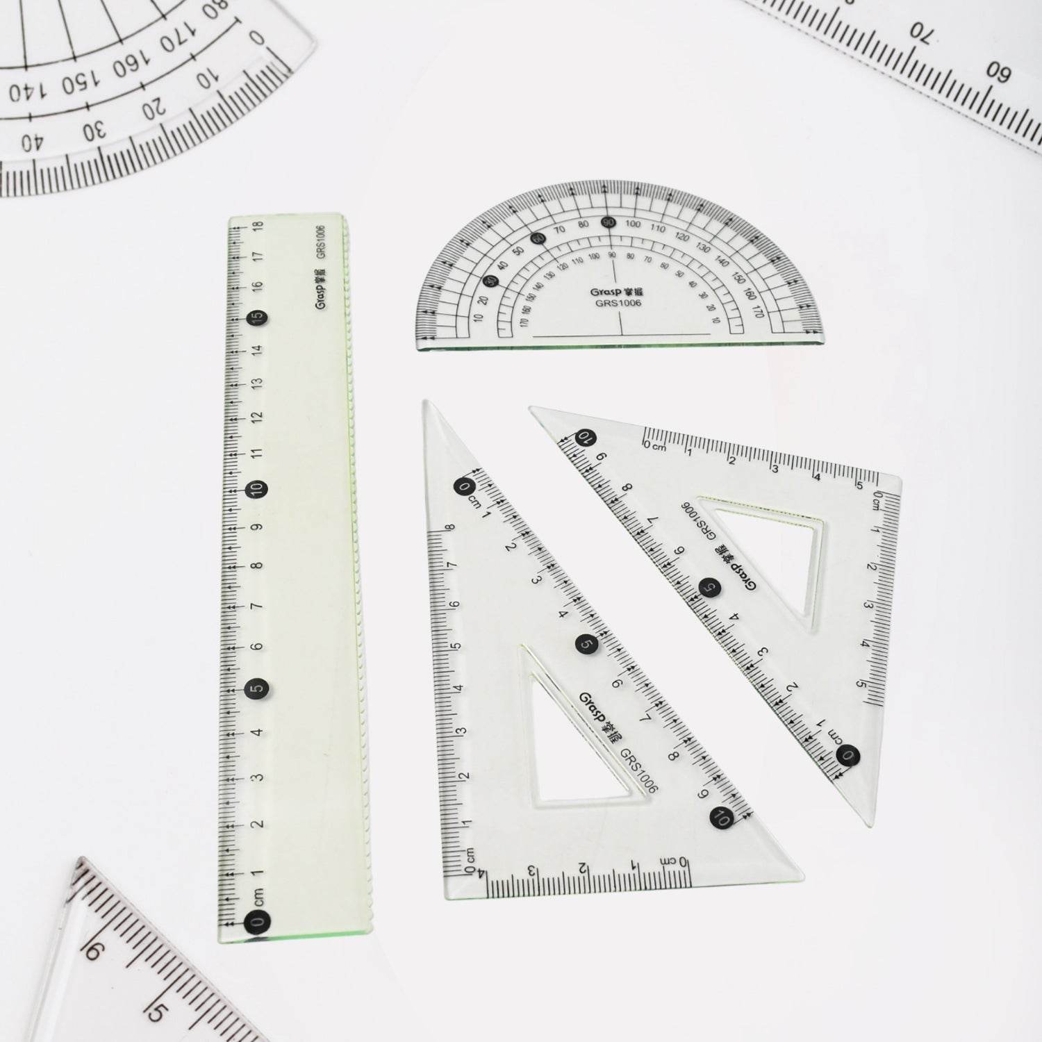 4-Piece Geometry Set, Triangle Ruler Protractor Straight Ruler - Gadgetspiremart