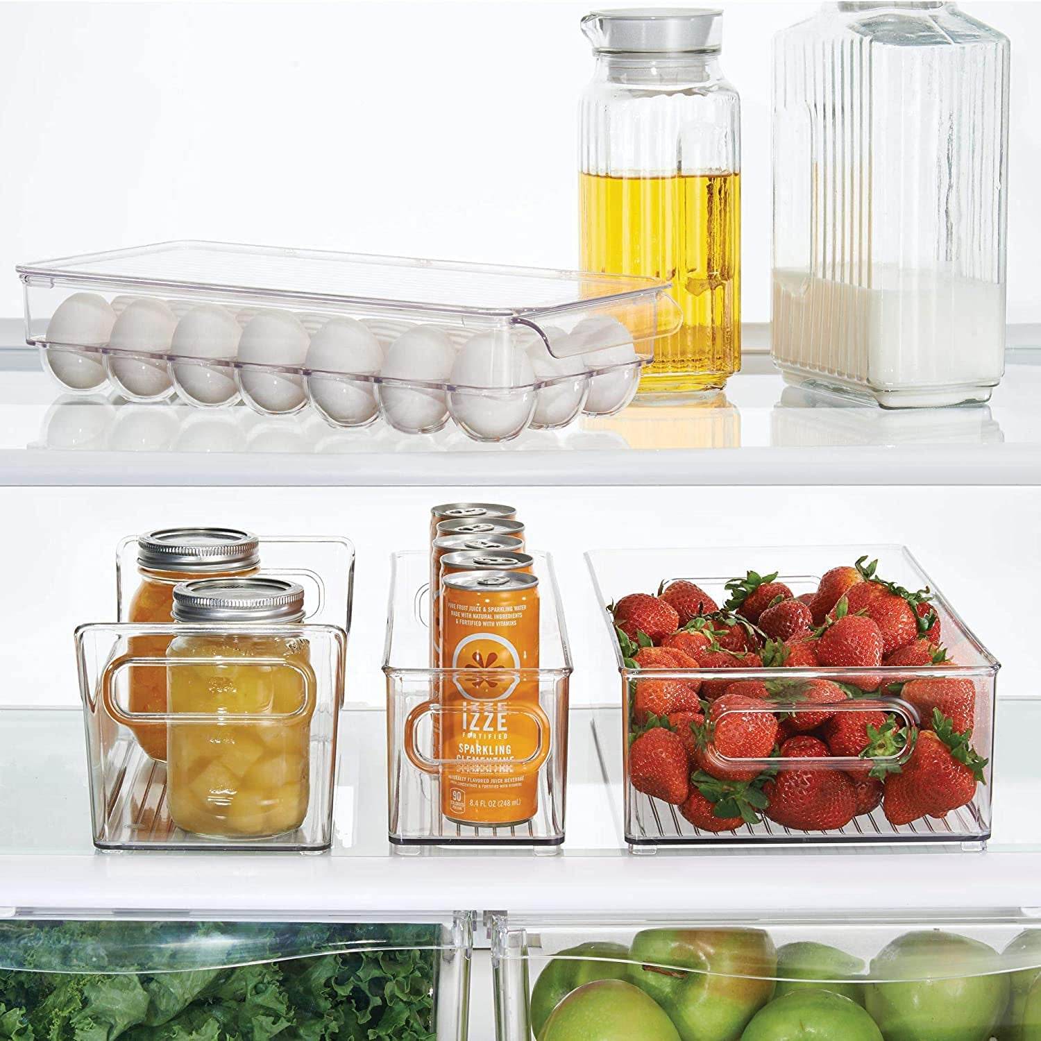 Plastic 18 Cavity Egg Storage Box Or Egg Trays For Refrigerator With Lid & Handles High Quality, Rectangular Egg Tray Box For 18 Egg (1 Pc) - Gadgetspiremart