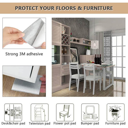 4-Piece Square Felt Furniture Floor Protector Pads - Gadgetspiremart