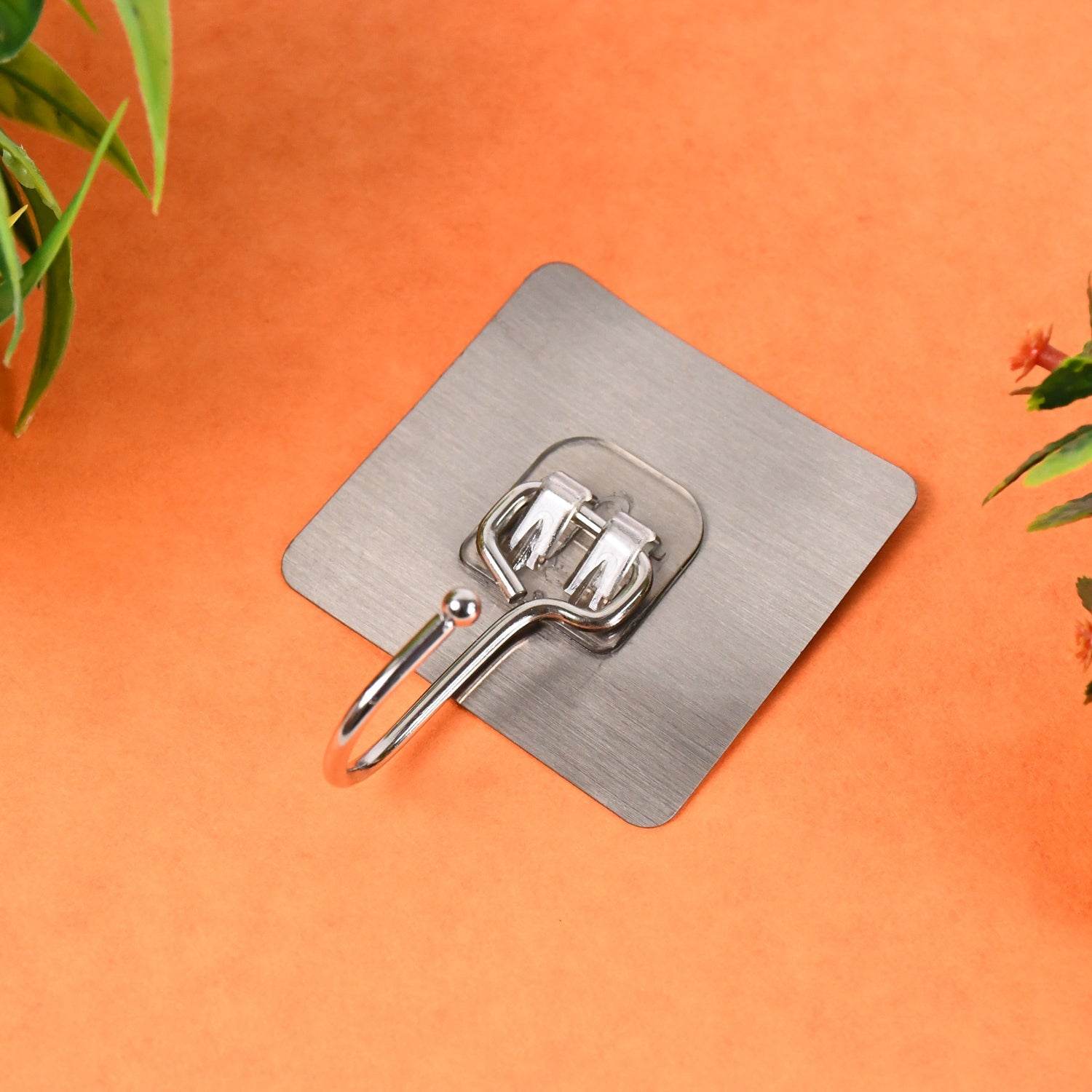 Large Stainless Steel Self Adhesive Wall Hooks (1 Pc) - Gadgetspiremart