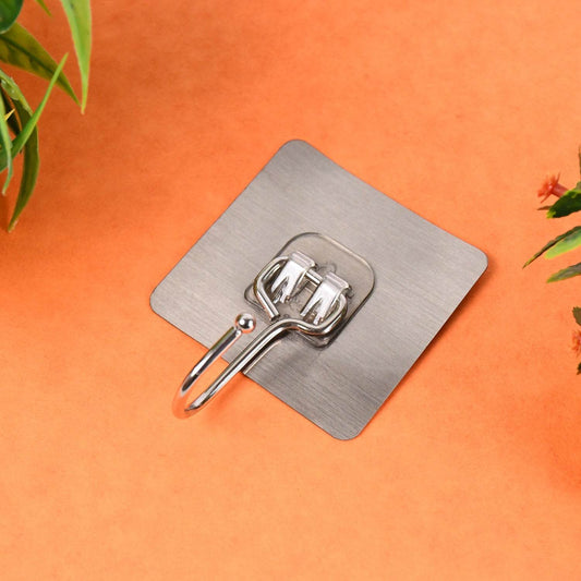 Large Stainless Steel Self Adhesive Wall Hooks (1 Pc) - Gadgetspiremart