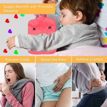 Pink Hot Water Bag with Cover – Relief for Neck, Shoulders & Cramps - Gadgetspiremart