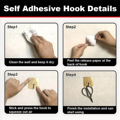 Plastic Adhesive Sticky Waterproof and Oil Proof, Wall Hook (5.5×3.5 Cm & 10 Pc) - Gadgetspiremart