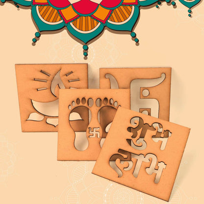 Wooden Decorative Cutouts (Mix Design / 4 Pc) - Gadgetspiremart
