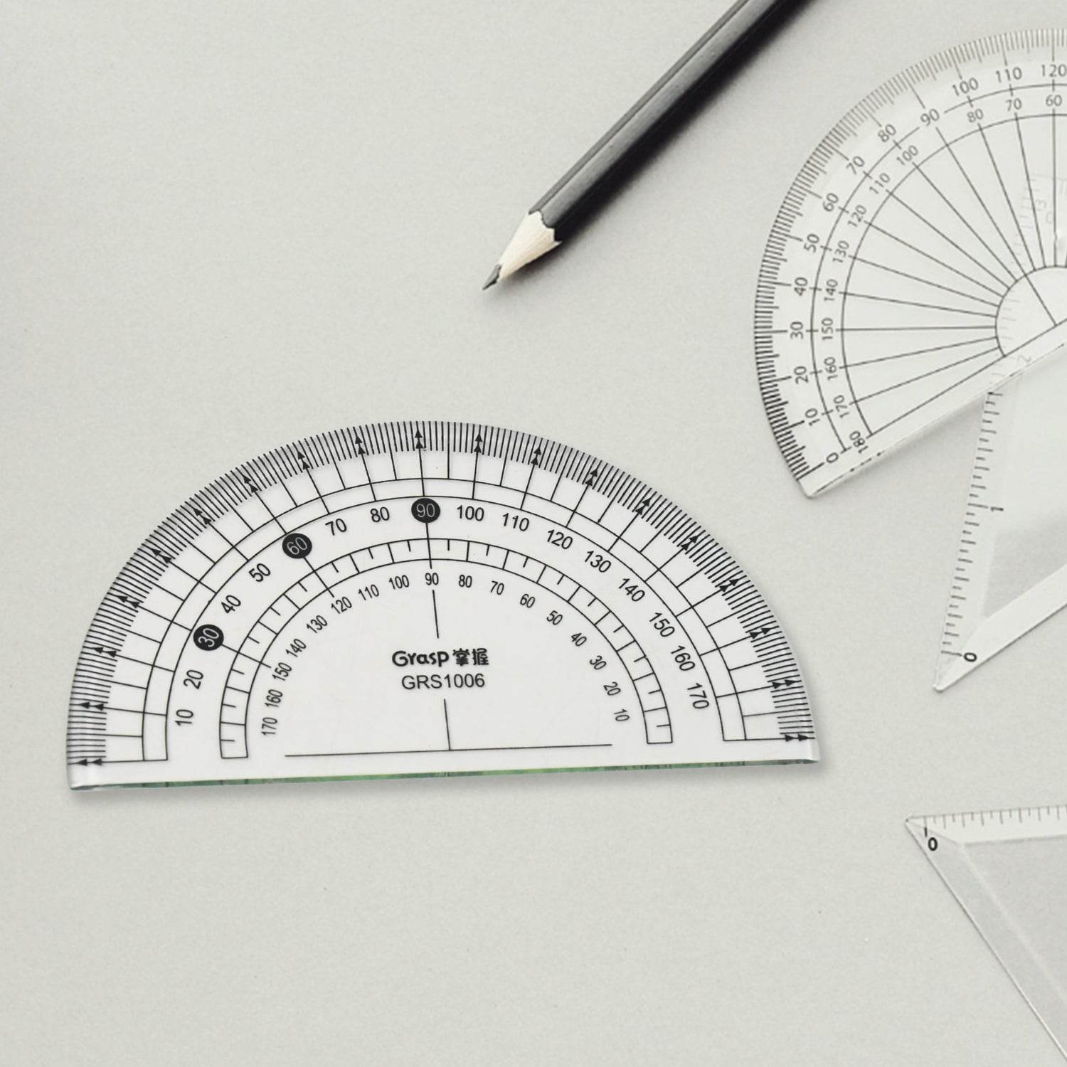 4-Piece Geometry Set, Triangle Ruler Protractor Straight Ruler - Gadgetspiremart
