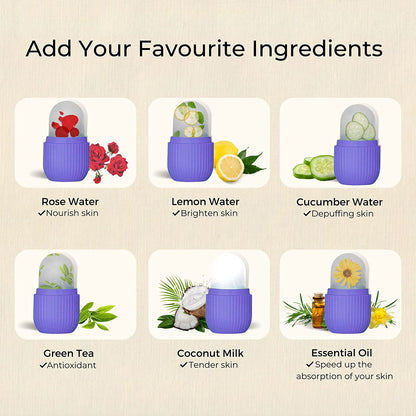 Beauty Ice Roller for Face & Eye Massage (Reusable, Purple / Without Box)