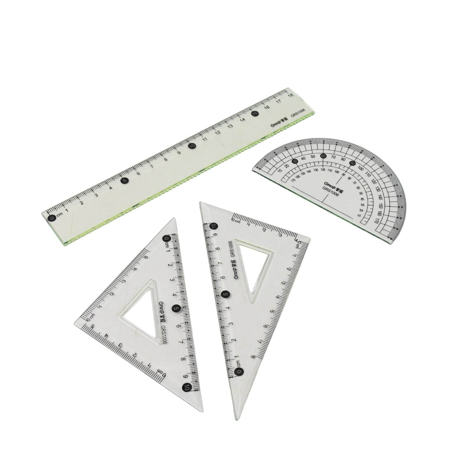 4-Piece Geometry Set, Triangle Ruler Protractor Straight Ruler - Gadgetspiremart