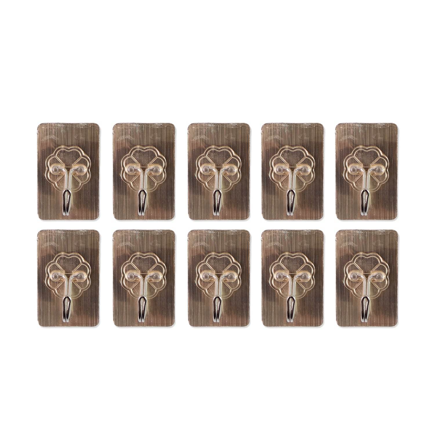 Plastic Adhesive Sticky Waterproof and Oil Proof, Wall Hook (5.5×3.5 Cm & 10 Pc) - Gadgetspiremart