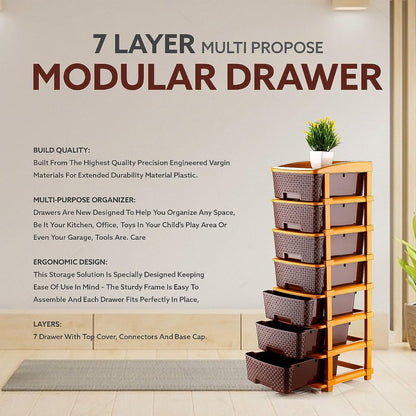 7-Layer Multipurpose Plastic Storage Drawer Organizer