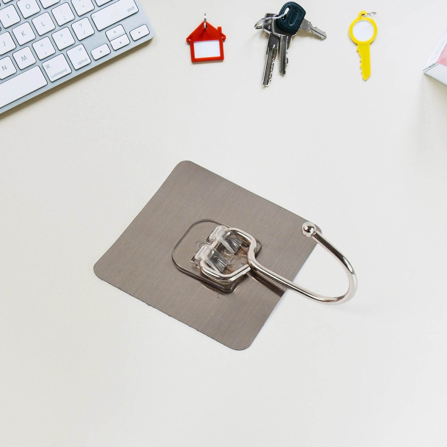 Large Stainless Steel Self Adhesive Wall Hooks (1 Pc) - Gadgetspiremart