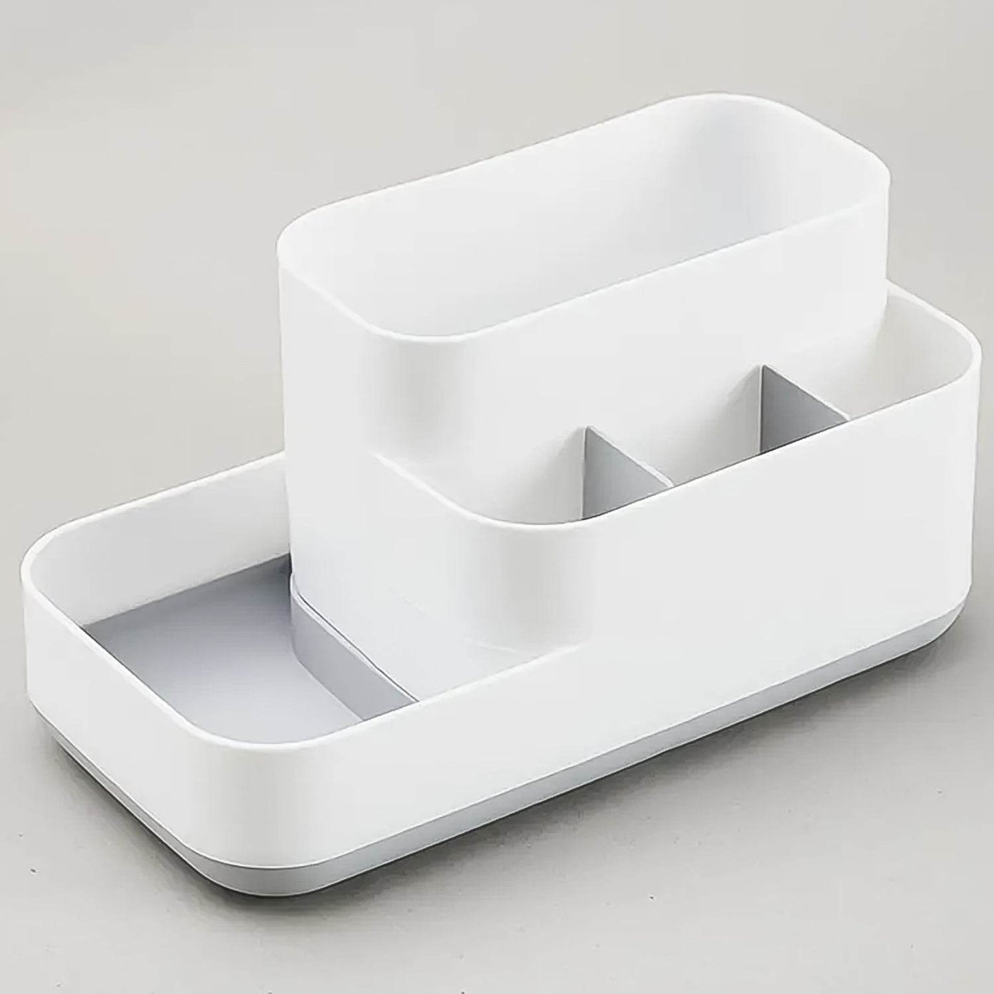 Plastic Multipurpose 5 Compartment Bathroom Desk Organizer Holder (1 Pc) - Gadgetspiremart