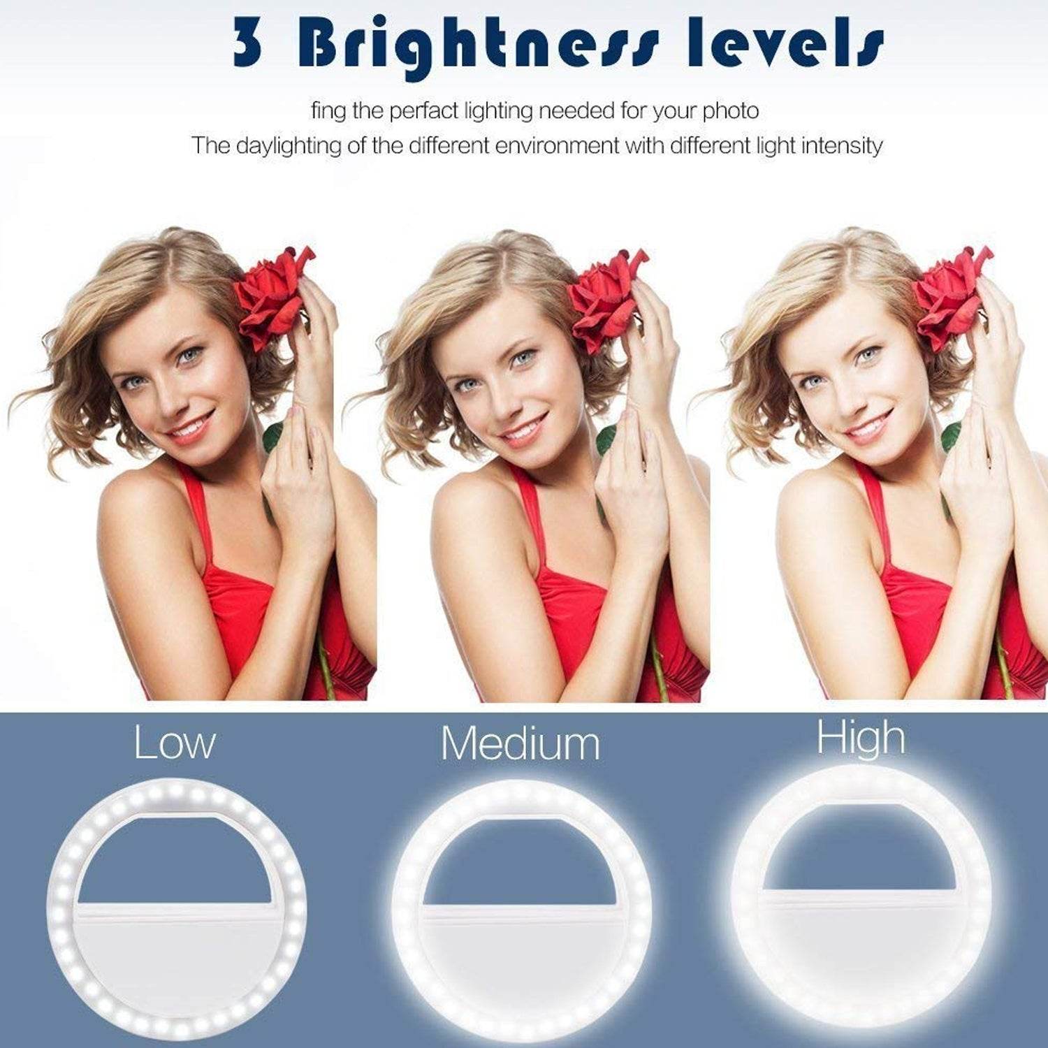 Phone Selfie Ring Light – Battery Operated Clip-On Light for Smartphone Photography (Battery Not Included) - Gadgetspiremart