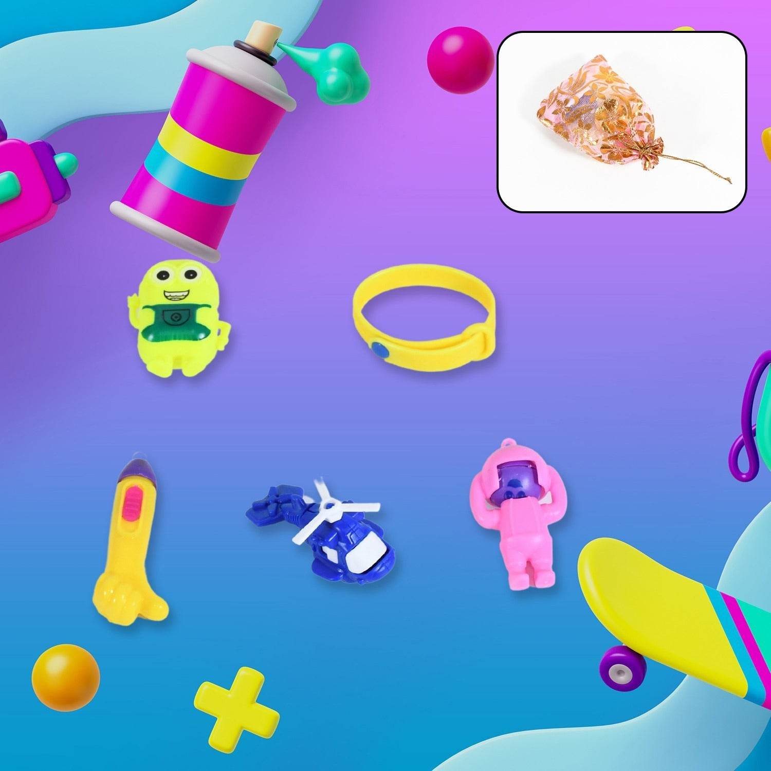 5Pc Toy Combo Kids Best Gift Set Combo Attractive & Unique Toy Combo 5Pc Colorful Toy Combo With Potli Bag - Gadgetspiremart