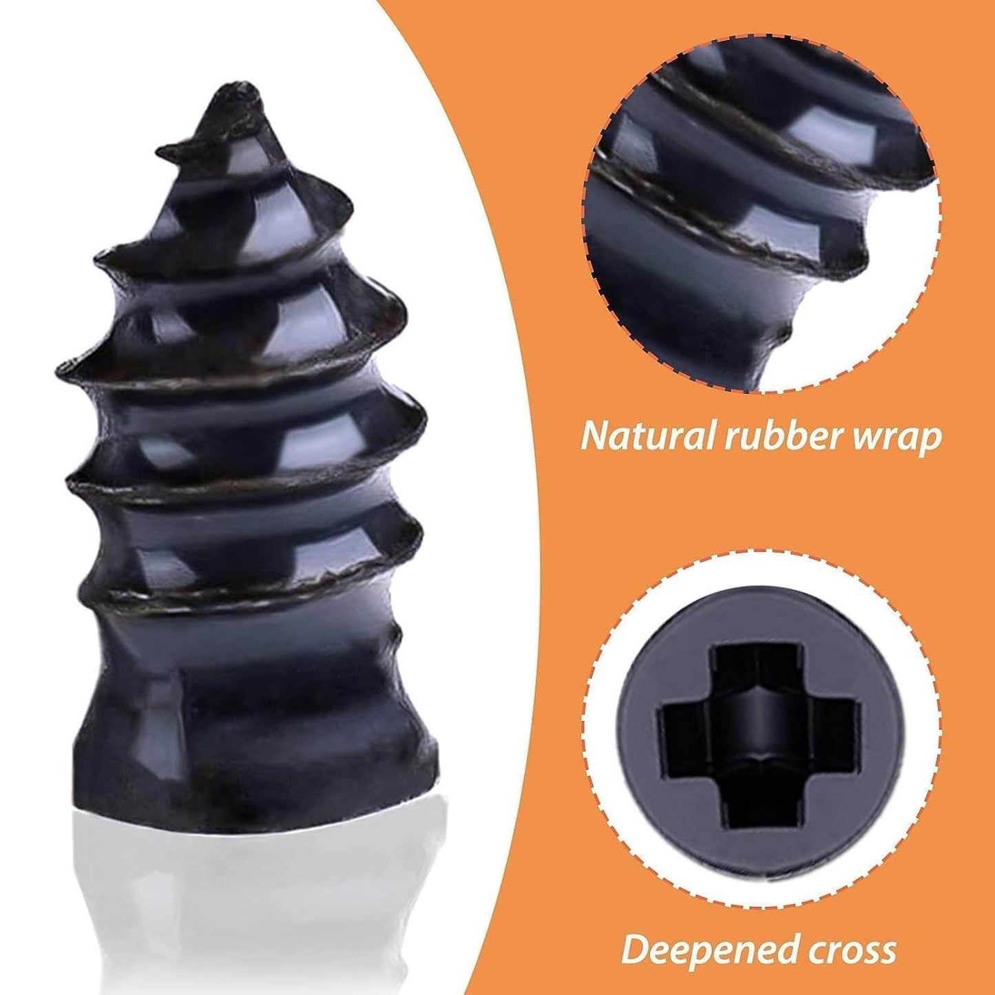 Tire Repair Rubber Nail Car Tire Repair Nails Tire Repair Rubber Screws, Black (10 Pcs Set) - Gadgetspiremart