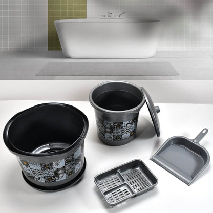 Large Capacity Plastic Bathroom Set of 7Pieces (1pc Big Tub, 1pc bucket,1pc , 1pc Mug, 1pc Soap Case, 1pc , 1pc Stool) - Gadgetspiremart
