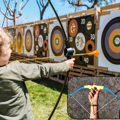 Plastic Archery Bow and Arrow Toy Set with single knife and 3pc Arrow and Target Board, - Gadgetspiremart