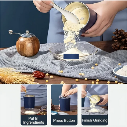 Portable 4-Blade Mini Grinder & Blender for Home & Office