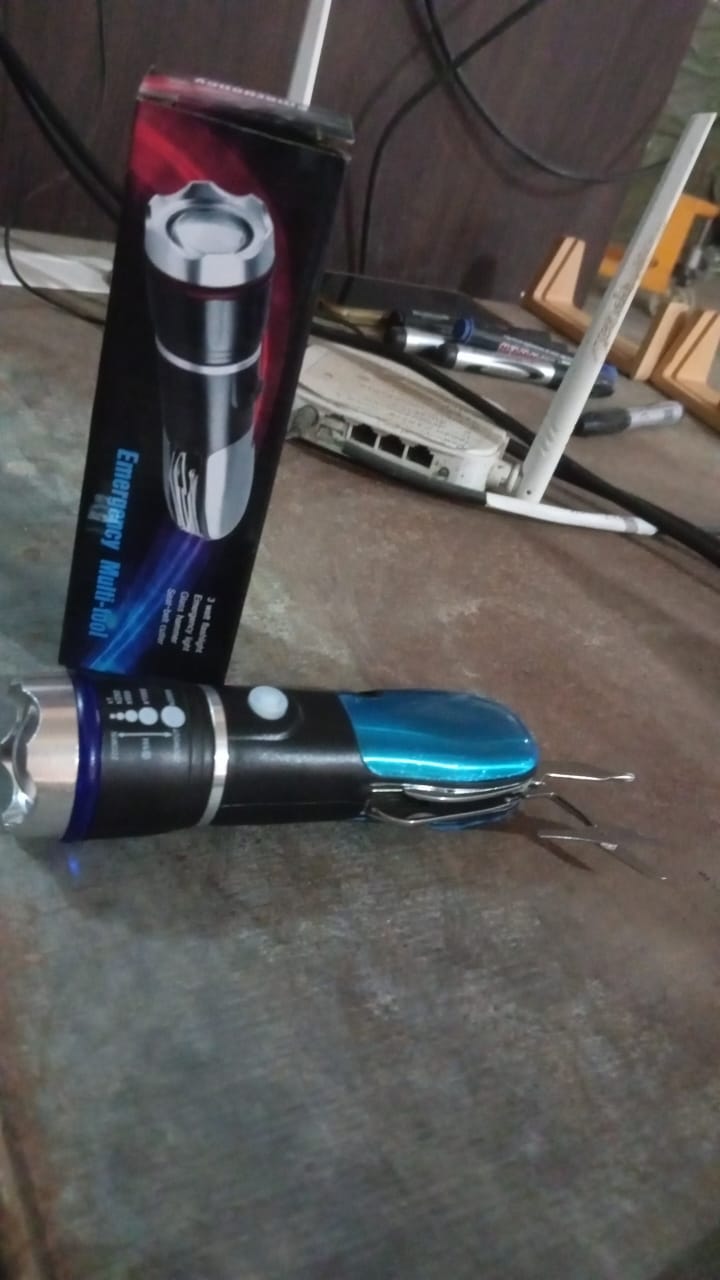 Battery Operated Multi-Tool LED Flashlight – All in One Tool Light (1 Pc)