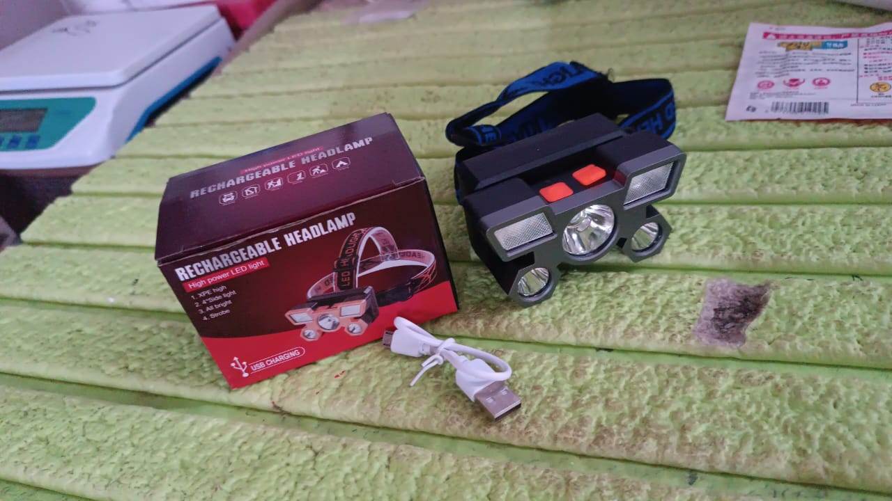 5 LED Headlamp USB Rechargeable Head Light (1 Pc) - Gadgetspiremart