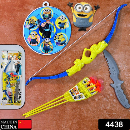 Plastic Archery Bow and Arrow Toy Set with single knife and 3pc Arrow and Target Board, - Gadgetspiremart