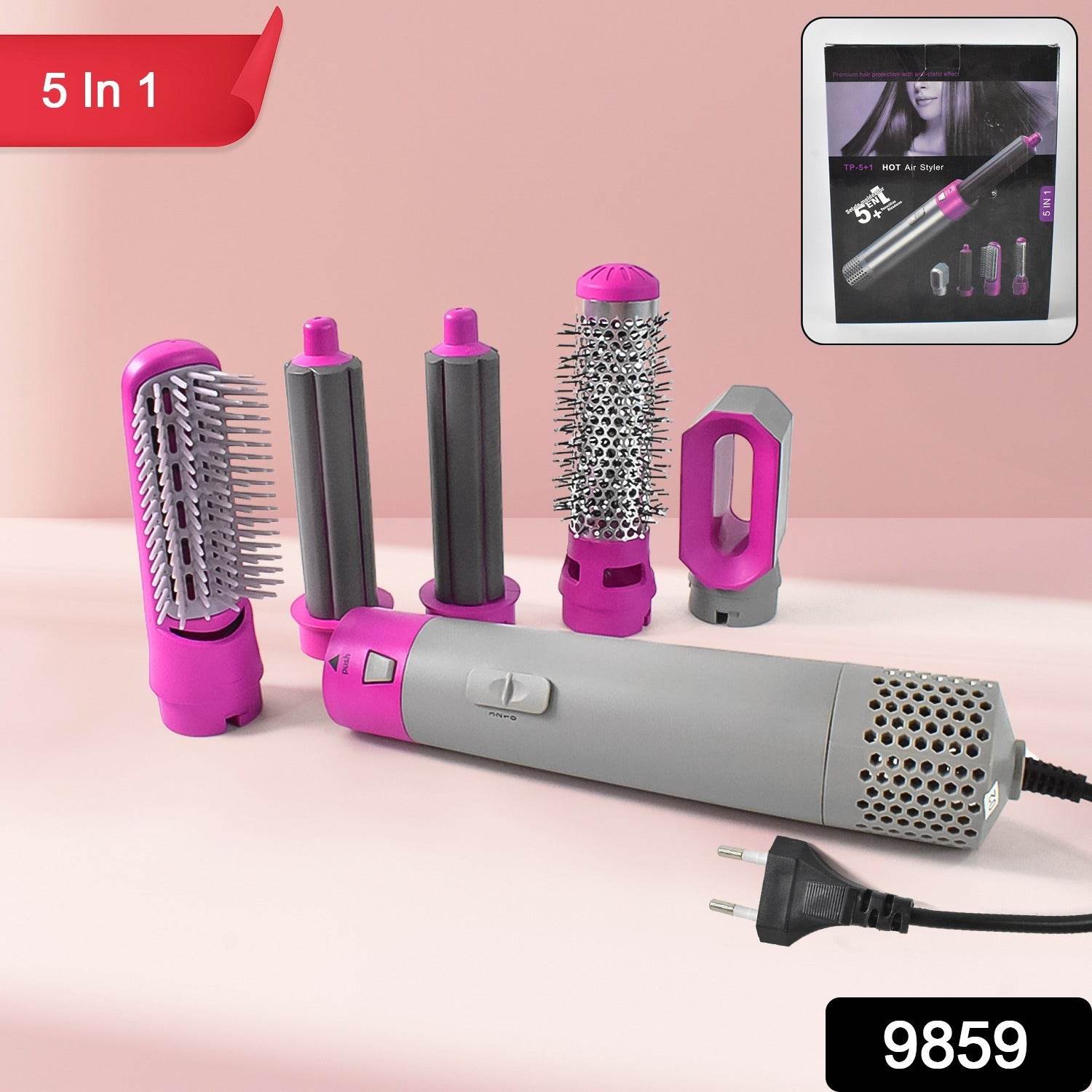 5 In 1 Hair Dryer Brush, Multifunctional Hot Air Styler Hair Tools - Gadgetspiremart