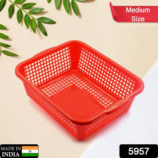 Plastic Kitchen Medium Size Vegetables and Fruits Washing Basket Dish Rack Multipurpose Organizers - Gadgetspiremart
