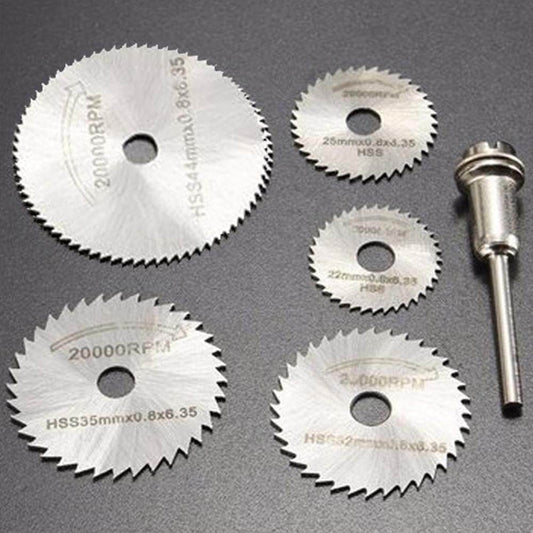 6pcs Metal HSS Circular Saw Blade Set Cutting Discs for Rotary Tool - Gadgetspiremart