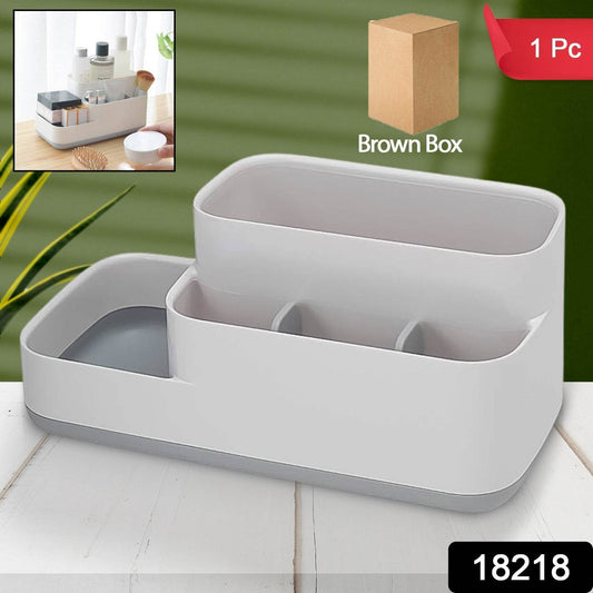 Plastic Multipurpose 5 Compartment Bathroom Desk Organizer Holder (1 Pc) - Gadgetspiremart