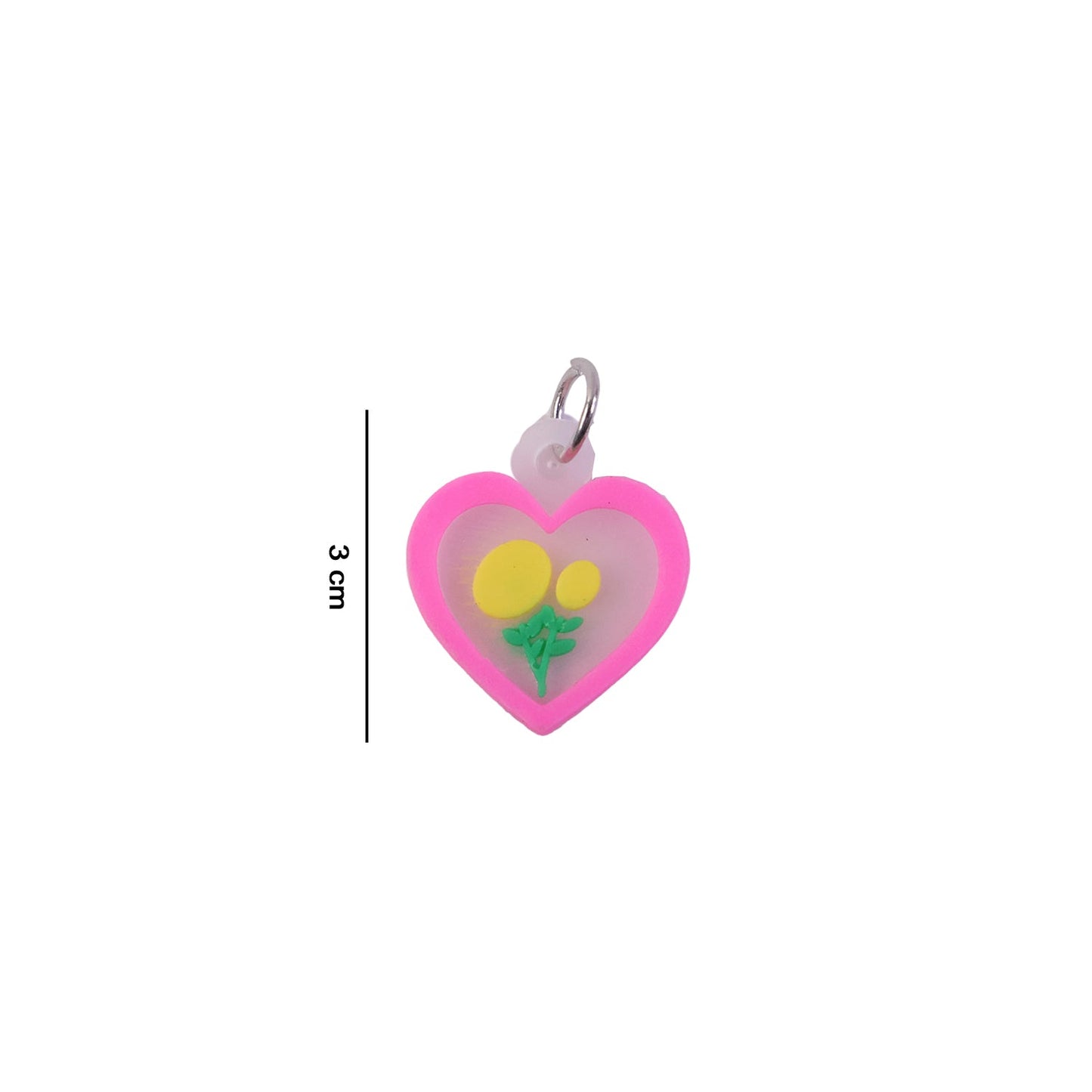 Cute Heart Flower Design Bag Charm Keychain Set (10 Pc)
