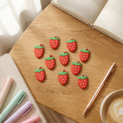 Strawberry Design Bag Charm Keychain Set (10 Pc)