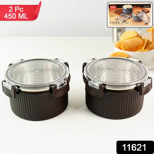 Apex Rustic Jar Set – 2 Pcs, 450ml Each Approx - Gadgetspiremart