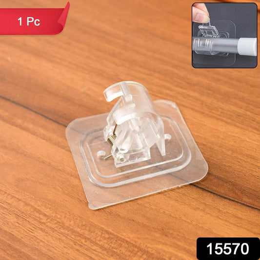 Wall Mount Transparent Self-Adhesive Clip with Strong Spring Grip - Gadgetspiremart