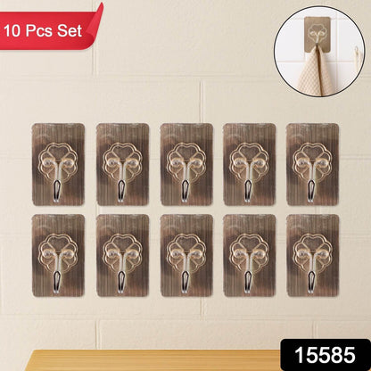 Plastic Adhesive Sticky Waterproof and Oil Proof, Wall Hook (5.5×3.5 Cm & 10 Pc) - Gadgetspiremart