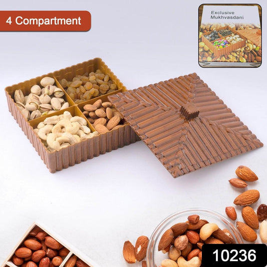 Plastic Multipurpose Dry Fruit Chocolates Mouth Box (1 Pc) - Gadgetspiremart