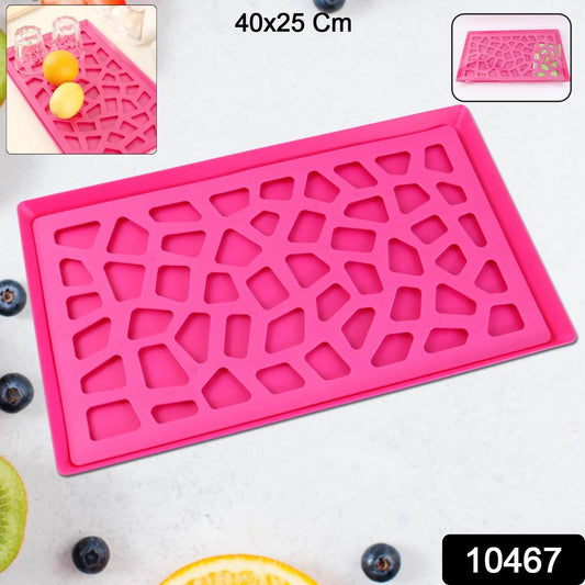 Plastic Kitchen Tray with Modern Hollow Design (40x25 cm) - Gadgetspiremart