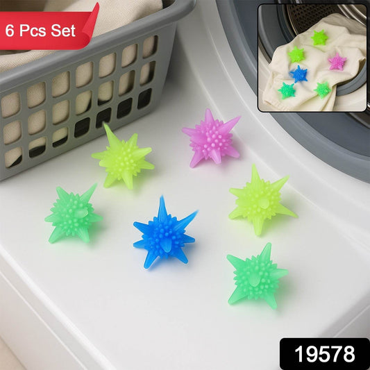 Washing Machine Laundry Reusable Soft Spiky Balls (6 Pc) - Gadgetspiremart