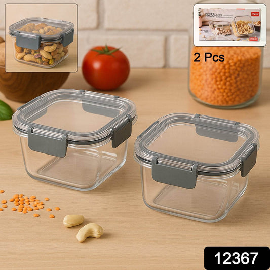 Apex Press N’ Lock Airtight Food Storage Container Set (2Pc/450ml) Approx - Gadgetspiremart