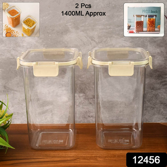 Apex Press N’ Lock Airtight Kitchen Storage Container Set (2Pc/1400ml) Approx - Gadgetspiremart